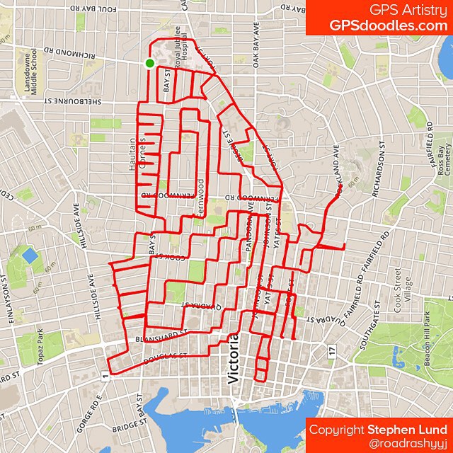 Papillon tracé sur carte avec un GPS