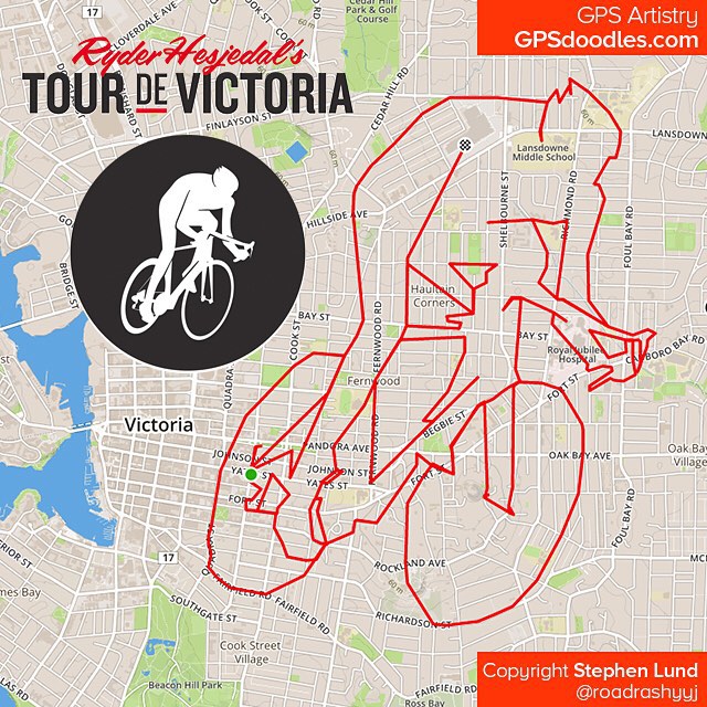 Tour de Victoria tracé avec GPS