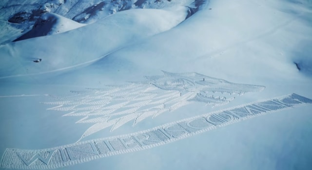 Simon Beck dessine l’emblème des Stark (Game of Thrones) dans la neige