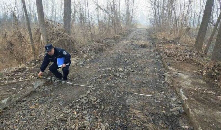 Il vole 800 mètres de béton sur une route en une seule nuit